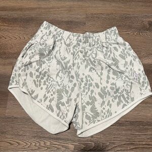 Gymshark White and Blue Animal Print Patterned Training Shorts with Purple Logo